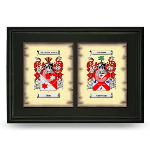 Double Coat of Arms Framed - Black