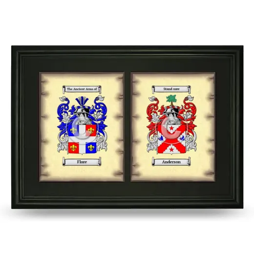 Double Coat of Arms Framed - Black