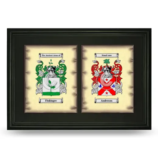 Double Coat of Arms Framed - Black