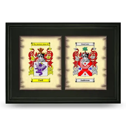 Double Coat of Arms Framed - Black