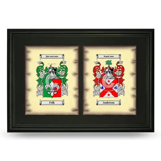 Double Coat of Arms Framed - Black