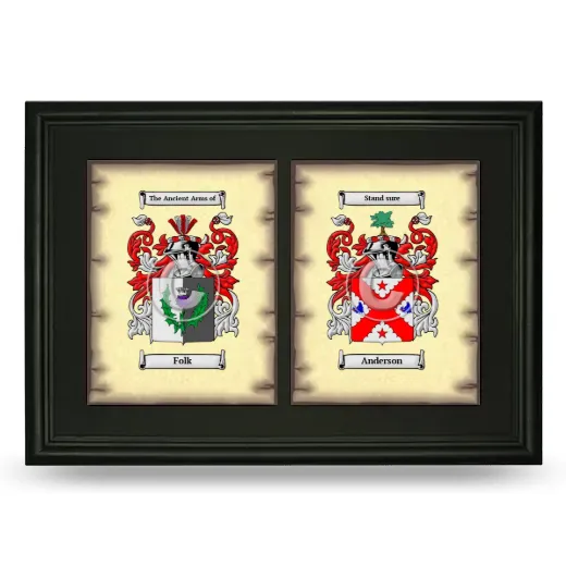 Double Coat of Arms Framed - Black