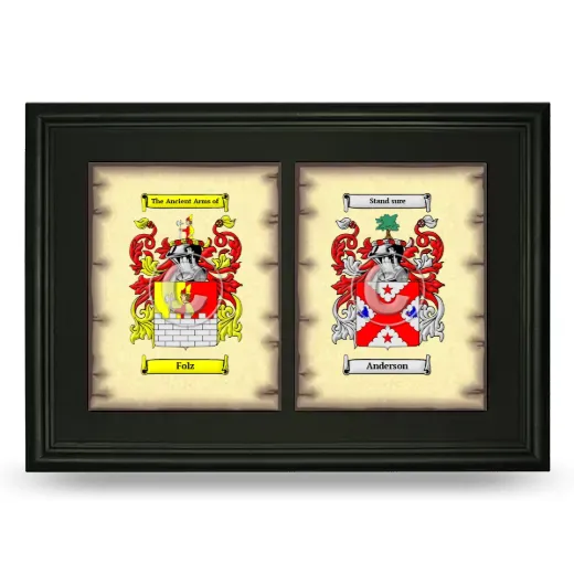 Double Coat of Arms Framed - Black