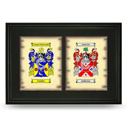 Double Coat of Arms Framed - Black