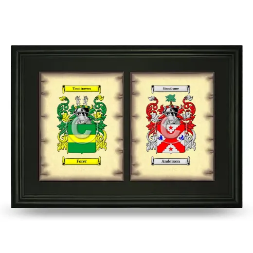 Double Coat of Arms Framed - Black