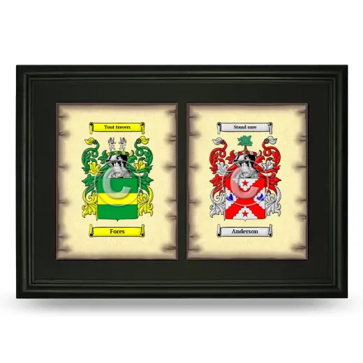Double Coat of Arms Framed - Black