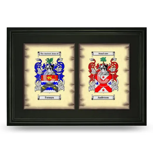 Double Coat of Arms Framed - Black