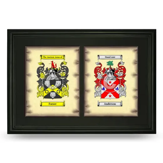 Double Coat of Arms Framed - Black