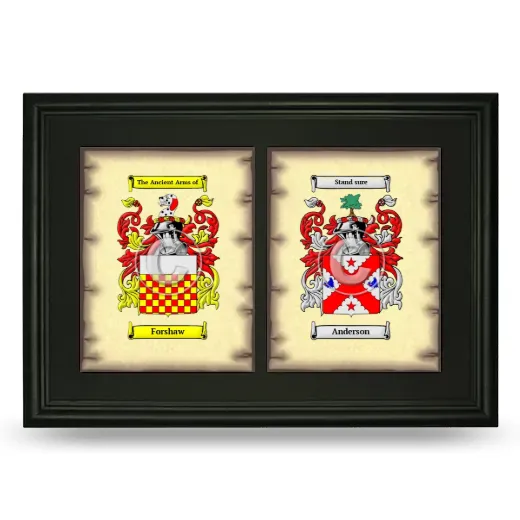 Double Coat of Arms Framed - Black
