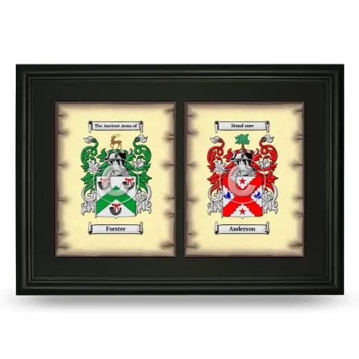 Double Coat of Arms Framed - Black