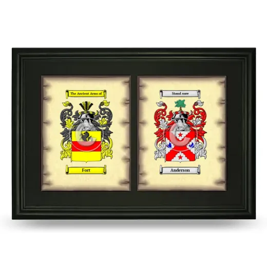 Double Coat of Arms Framed - Black