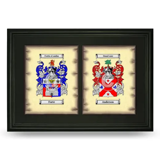 Double Coat of Arms Framed - Black