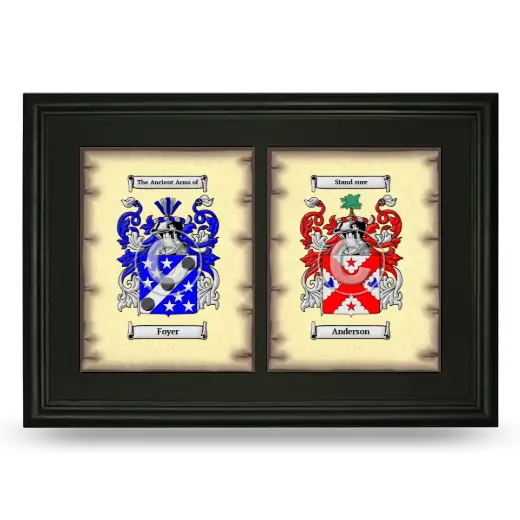 Double Coat of Arms Framed - Black