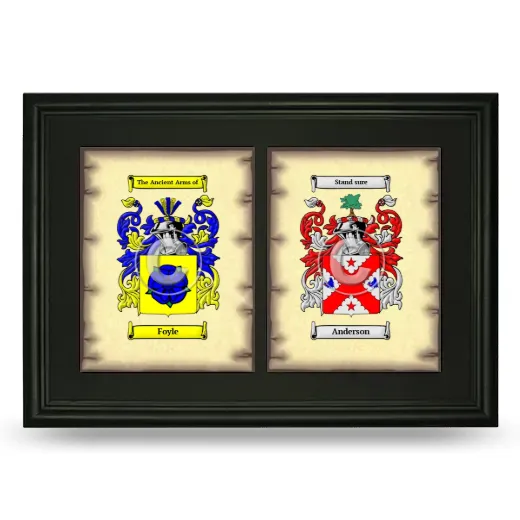 Double Coat of Arms Framed - Black