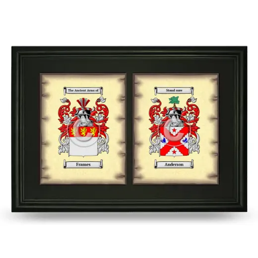 Double Coat of Arms Framed - Black