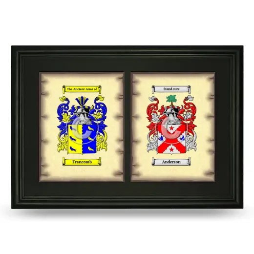 Double Coat of Arms Framed - Black