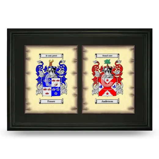 Double Coat of Arms Framed - Black