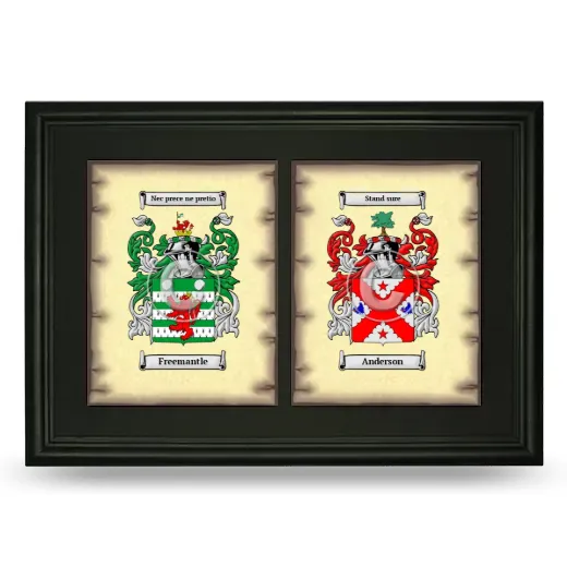 Double Coat of Arms Framed - Black