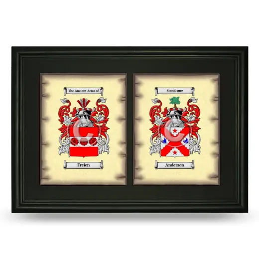 Double Coat of Arms Framed - Black