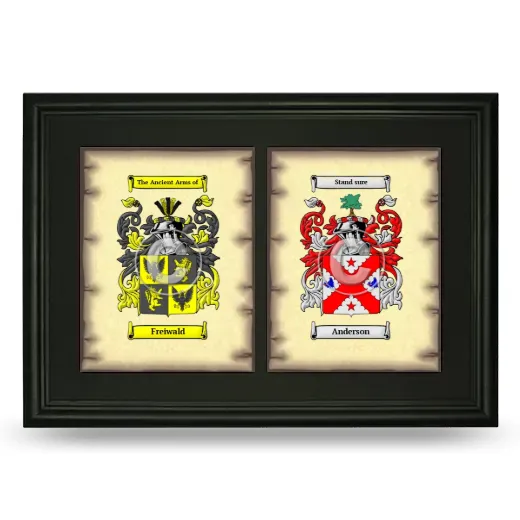 Double Coat of Arms Framed - Black