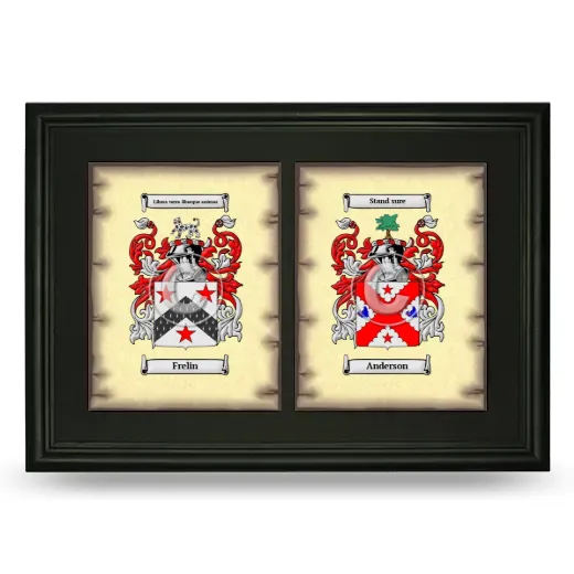 Double Coat of Arms Framed - Black