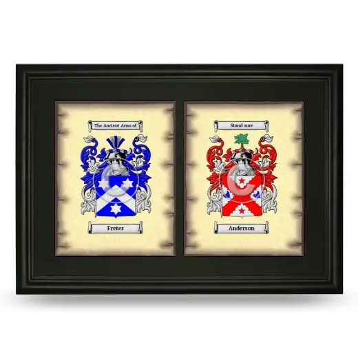 Double Coat of Arms Framed - Black
