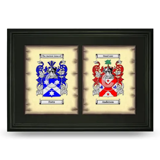 Double Coat of Arms Framed - Black