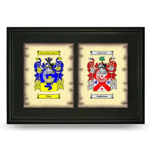 Double Coat of Arms Framed - Black