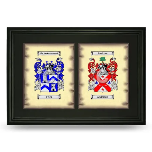 Double Coat of Arms Framed - Black