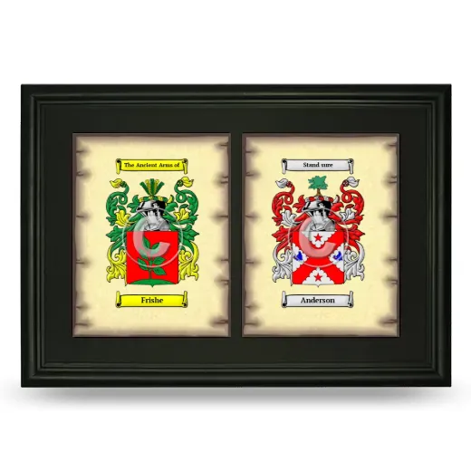 Double Coat of Arms Framed - Black