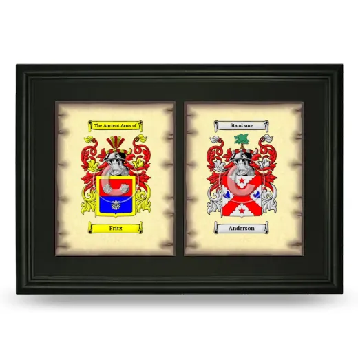 Double Coat of Arms Framed - Black