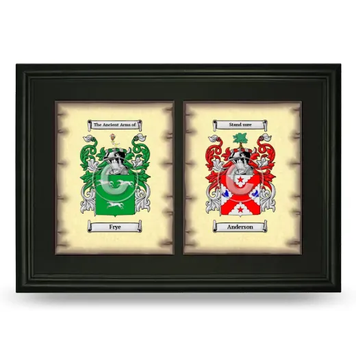 Double Coat of Arms Framed - Black