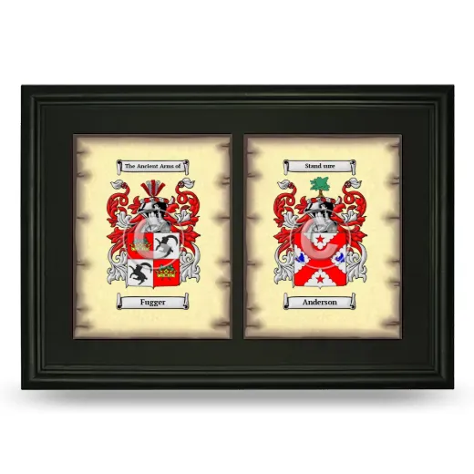 Double Coat of Arms Framed - Black