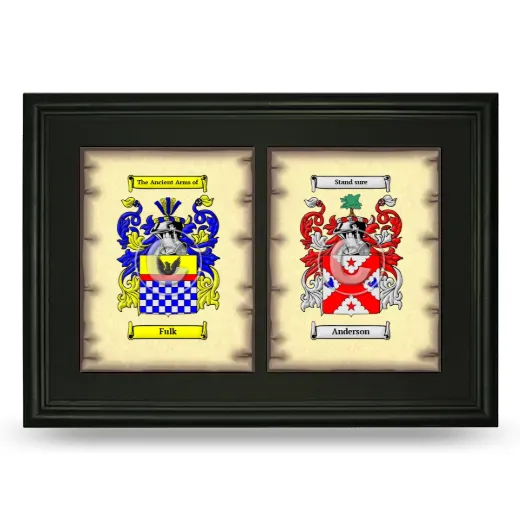 Double Coat of Arms Framed - Black