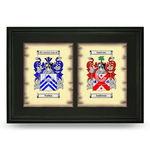 Double Coat of Arms Framed - Black
