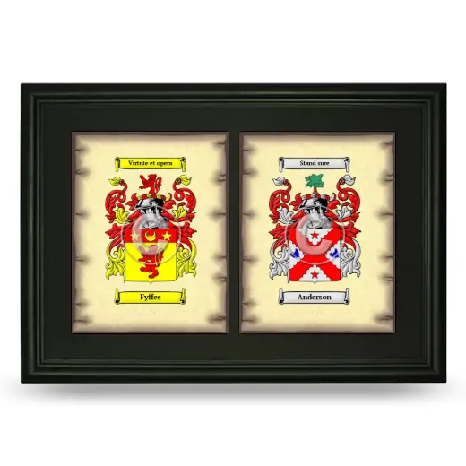 Double Coat of Arms Framed - Black