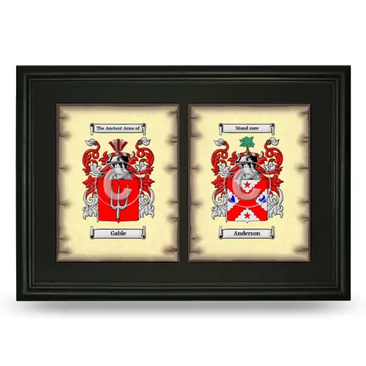 Double Coat of Arms Framed - Black