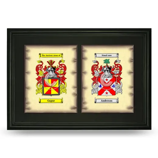 Double Coat of Arms Framed - Black