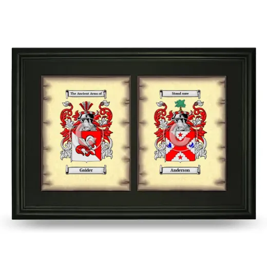 Double Coat of Arms Framed - Black