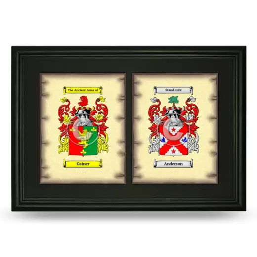 Double Coat of Arms Framed - Black
