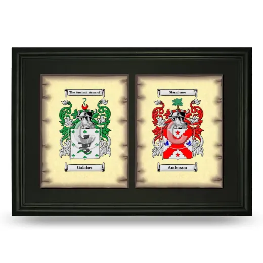 Double Coat of Arms Framed - Black