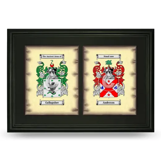 Double Coat of Arms Framed - Black