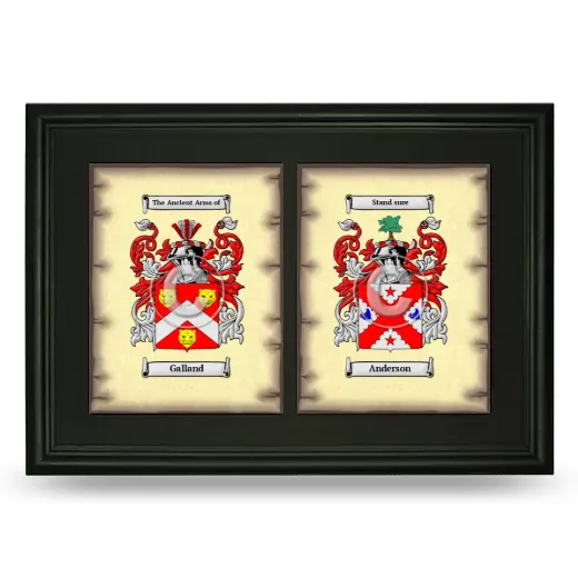 Double Coat of Arms Framed - Black