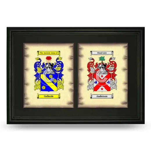Double Coat of Arms Framed - Black