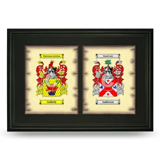Double Coat of Arms Framed - Black