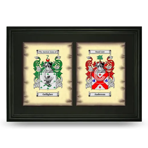 Double Coat of Arms Framed - Black