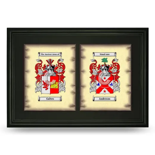 Double Coat of Arms Framed - Black