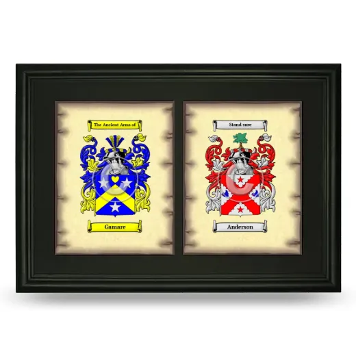 Double Coat of Arms Framed - Black