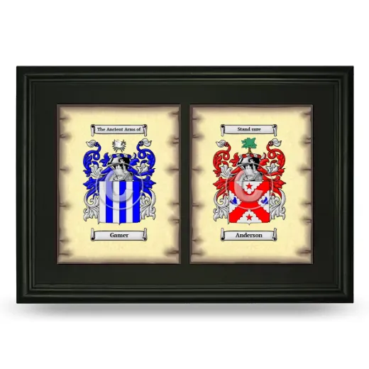Double Coat of Arms Framed - Black