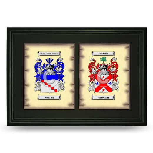 Double Coat of Arms Framed - Black